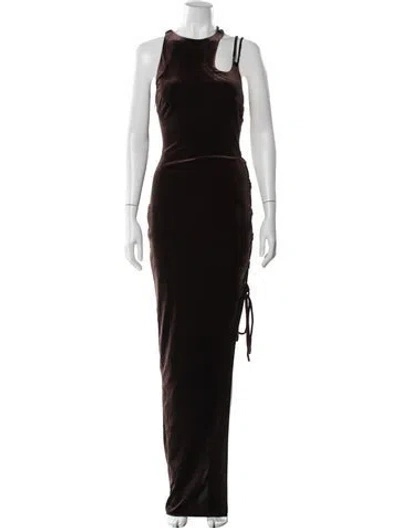 Pre-owned Monse Asymmetrical Long Dress W/ Tags In Brown