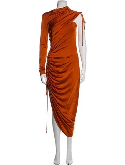Pre-owned Monse Asymmetrical Midi Length Dress In Orange