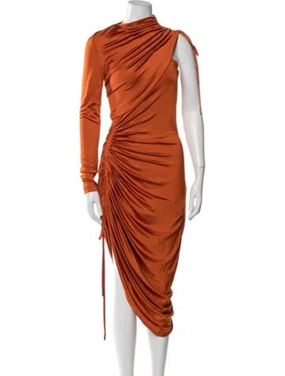 Pre-owned Monse Asymmetrical Midi Length Dress W/ Tags In Orange