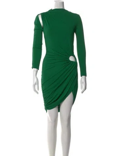 Pre-owned Monse Asymmetrical Mini Dress In Green
