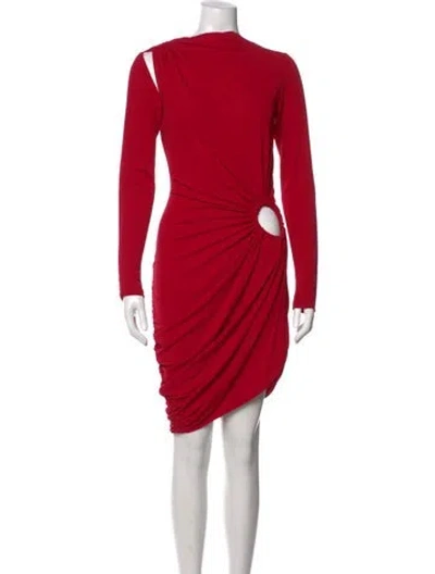 Pre-owned Monse Asymmetrical Mini Dress In Red