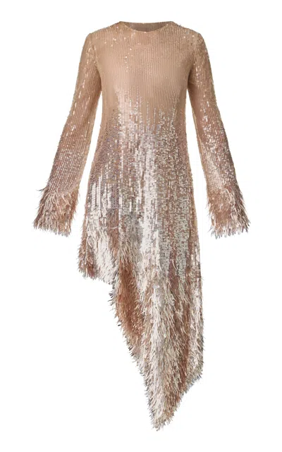 Monse Asymmetrical Sequined Midi Dress In Neutral