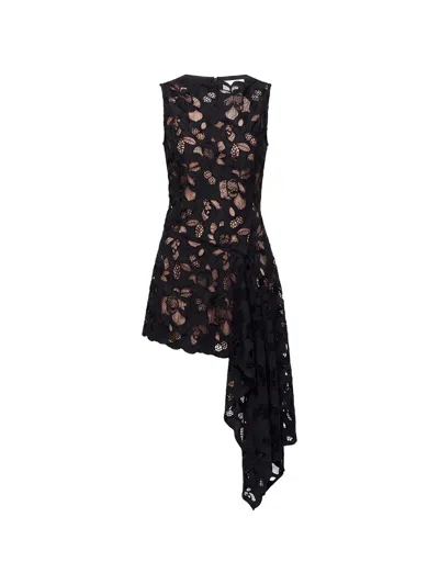 Monse Asymmetrical Sleeveless Mini Dress In Black