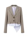 Monse Crop Back Cascade Jacket In Brown