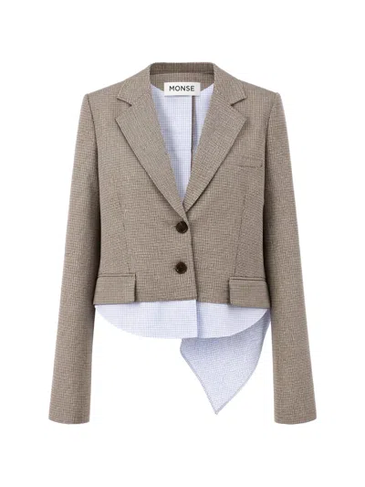 Monse Back Cascade Blazer In Brown