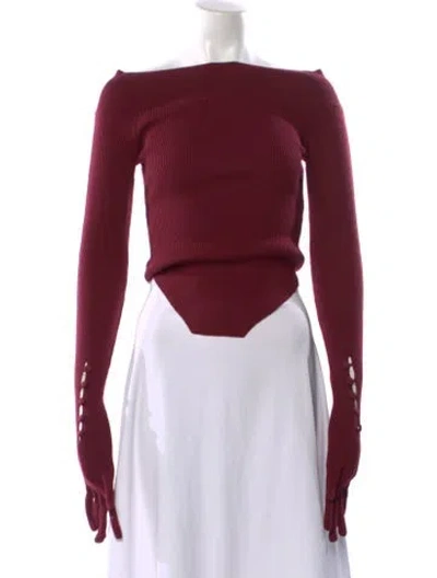 Pre-owned Monse Bateau Neckline Sweater In Burgundy