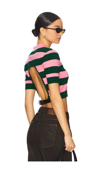 Monse Belt Back Cut-out Short Sleeve Top