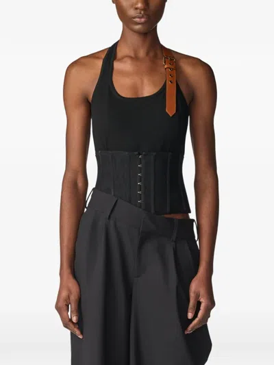 Monse Belt-detail Halterneck Top In Black