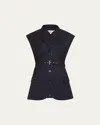 Monse Belted Crisscross Jacket Vest In Midnight