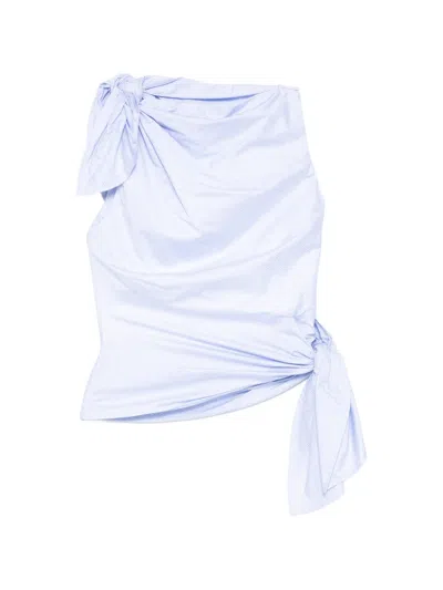 MONSE BOW DRAPE SHIRTING TOP