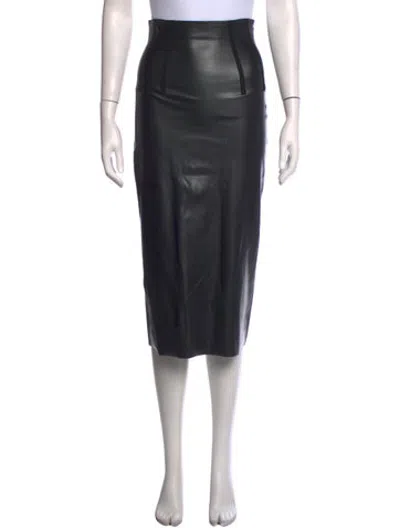 Pre-owned Monse Braided Accents Midi Length Skirt In Black