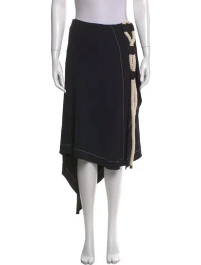 Pre-owned Monse Braided Accents Midi Length Skirt W/ Tags In Black