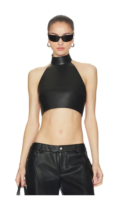 Monse Buckled Leather Bustier Top In Black