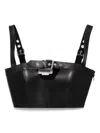 Monse Buckled Leather Top In Black