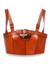 Monse Buckled Leather Top In Brown