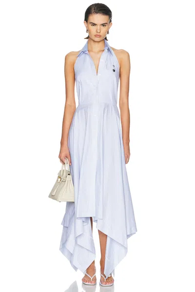 Monse Bunny Ear Tie Handkerchief Dress In Blue Multi