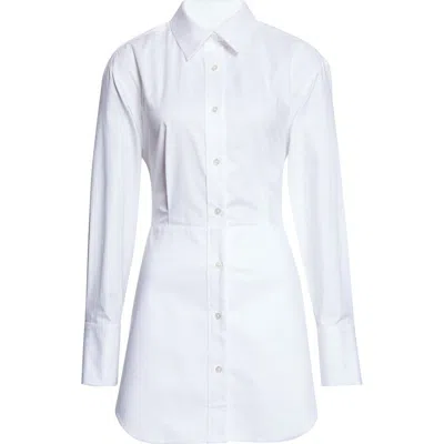 Monse Bunny Ear Tied Long Sleeve Cotton Poplin Shirtdress In White