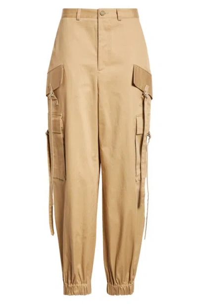 Monse Bustier Cargo Trousers In Dark Khaki