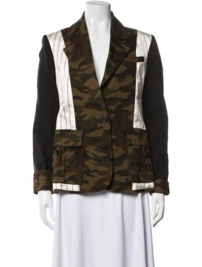 Pre-owned Monse Camouflage Print Blazer In Green