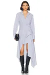 Monse Cascade Stripe Long Sleeve Deconstructed Shirtdress In Ivory & Navy