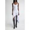 Monse Cascade Stripe Cotton Poplin Dress In White