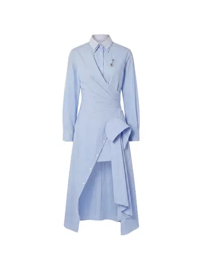 Monse Cascade-detail Shirt Dress In Blue