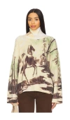Monse Horse Print Chunky Rib Knit Sweater In 碎花