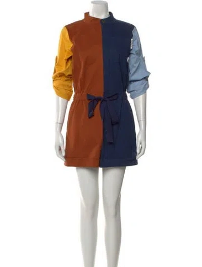 Pre-owned Monse Colorblock Pattern Jumpsuit In Blue