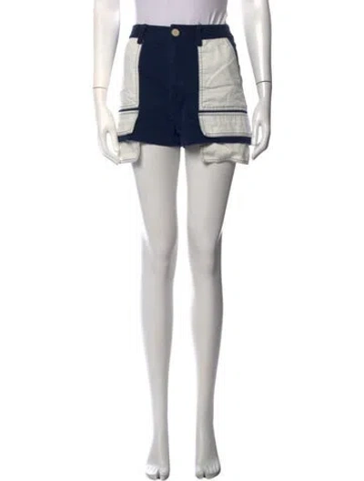 Pre-owned Monse Colorblock Pattern Mini Shorts In Blue
