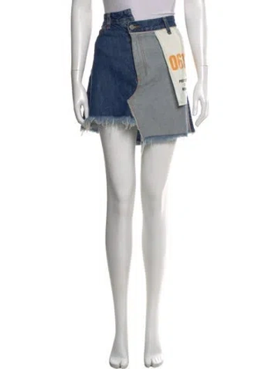 Pre-owned Monse Colorblock Pattern Mini Skirt In Blue