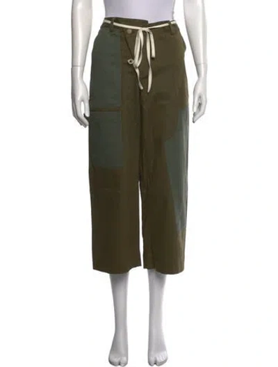 Pre-owned Monse Colorblock Pattern Straight Leg Pants In Green