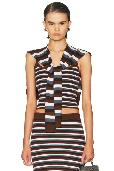Monse Combo Stripe Tank Top And Cardigan In Multi