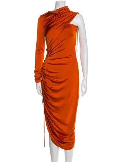 Pre-owned Monse Cowl Neck Long Dress In Orange