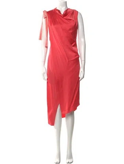 Pre-owned Monse Cowl Neck Midi Length Dress In Pink