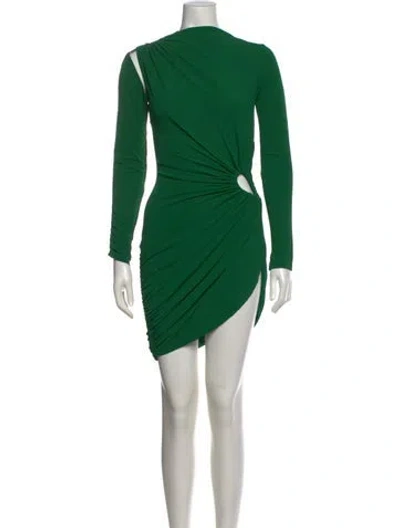 Pre-owned Monse Cowl Neck Mini Dress In Green