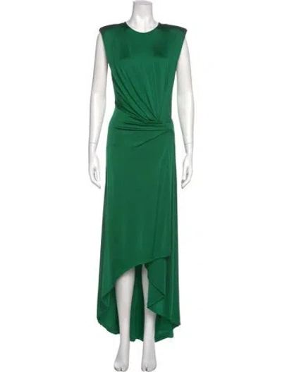 Pre-owned Monse Crew Neck Long Dress In Green