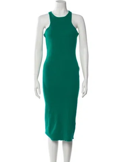 Pre-owned Monse Crew Neck Midi Length Dress In Green