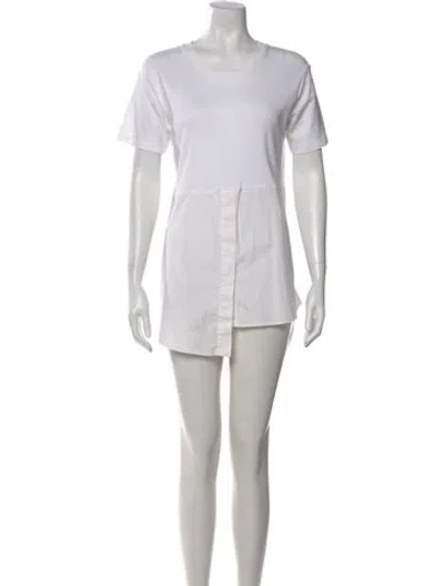 Pre-owned Monse Crew Neck Mini Dress In White