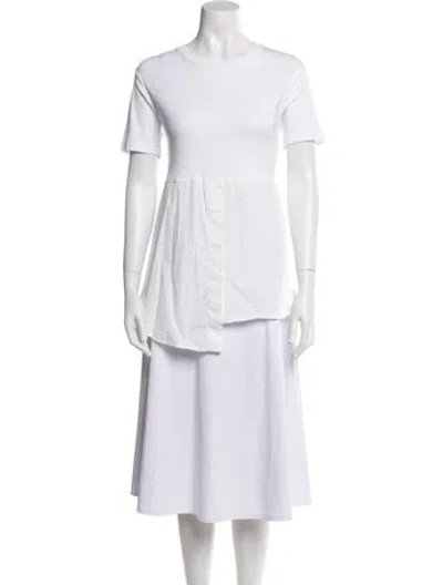 Pre-owned Monse Crew Neck Short Sleeve Tunic In White