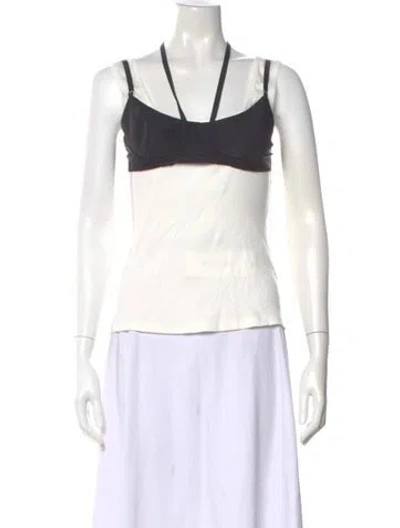 Pre-owned Monse Crew Neck Sleeveless Sports Bra In White