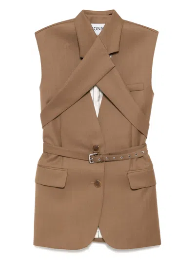 MONSE CRIS-CROSS SLEEVELESS JACKET