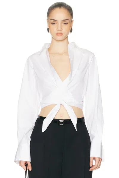 Monse Criss-cross Tie Shirt In White