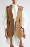 Monse Criss Cross Belted Wool Jacket In Tan