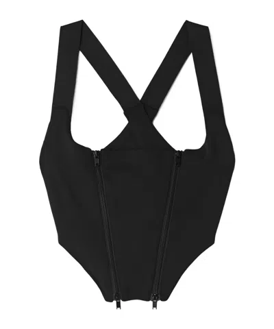 Monse Open-back Stretch-jersey Bustier Top In Black