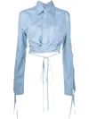 Monse Gewickeltes Cropped-hemd In Blue