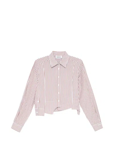 Monse Deconstructed Cropped Shirt In Pink
