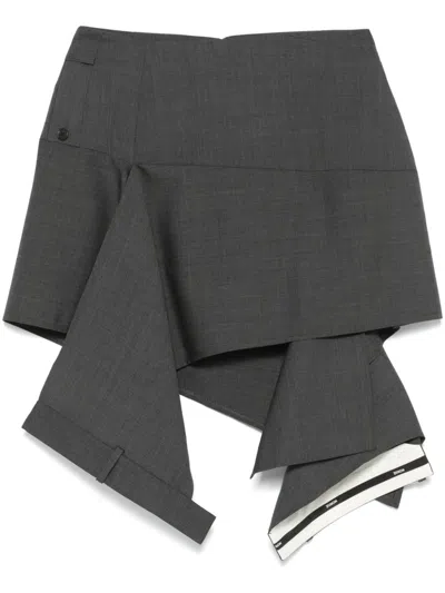 Monse Deconstructed Mini Skirt In Grey