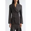Monse Deconstructed Pinstripe Stretch Wool Blazer In Black