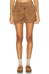 Monse Deconstructed Suede Short In Brown