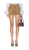Monse Deconstructed Suede Short In Brown